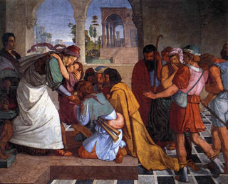 José es reconocido por sus hermanos (por Peter von Cornelius)
